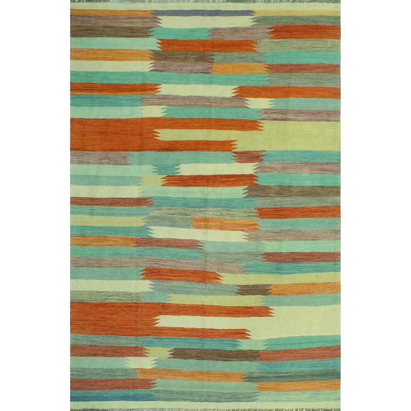 Winchester Flatweave Adron Rust/Ivory Rug - 6'4" x 9'8"