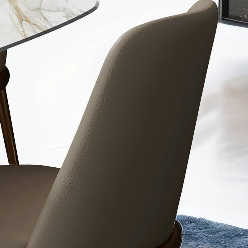 Furniture of America Mave Modern Faux Leather Metal Upholstered Dining Chairs (Set of 2)