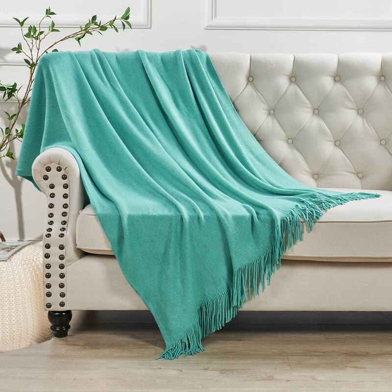 Glitter Knitted Throw Blanket