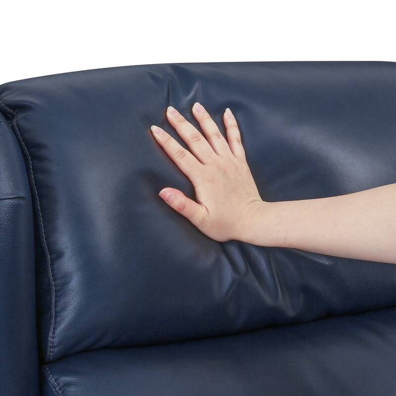 Push Back Genuine Leather Recliner Chair,Modern Recliner Sofa With Adjustable Backrest And Single Chair For Living Room