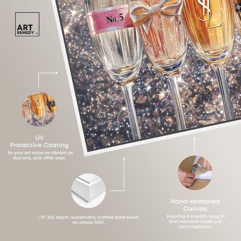 Champagne Glasses Glitz Canvas by Art Remedy