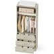 preview thumbnail 46 of 76, Kyrvo Freestanding Closet System with 3 Wooden Drawers ＆ Hanging Rod ＆ Storage Shelf, Modular Walk-in Closet Organizer Wardrobe