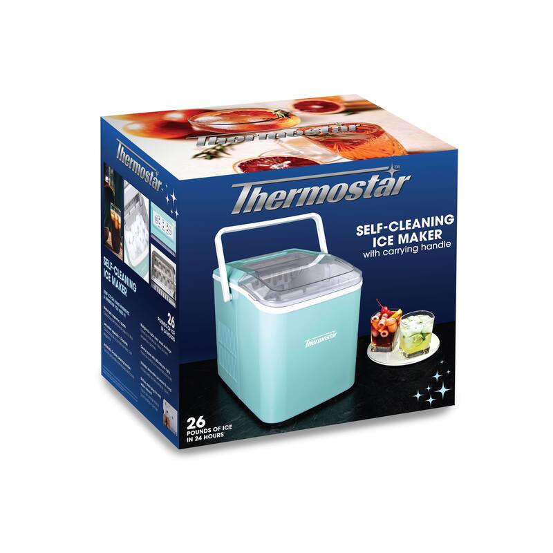 26-Pound Automatic Self-Cleaning Portable Countertop Ice Maker Machine With Handle