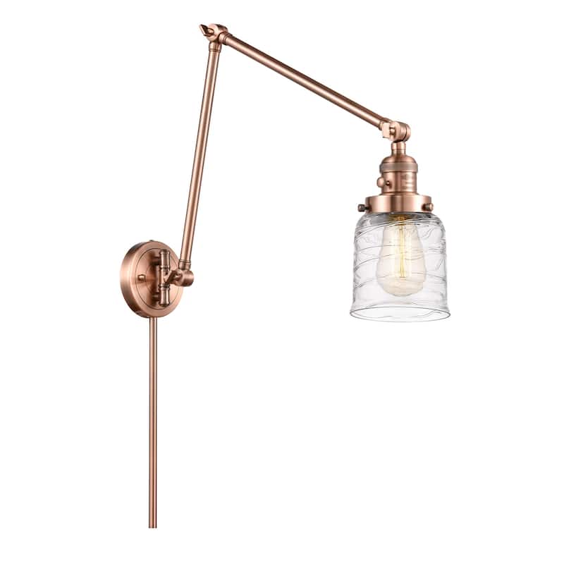 Innovations Lighting 238-30-8 Bell Sconce Bell 30" Tall Hardwired or - Antique Copper / Deco Swirl
