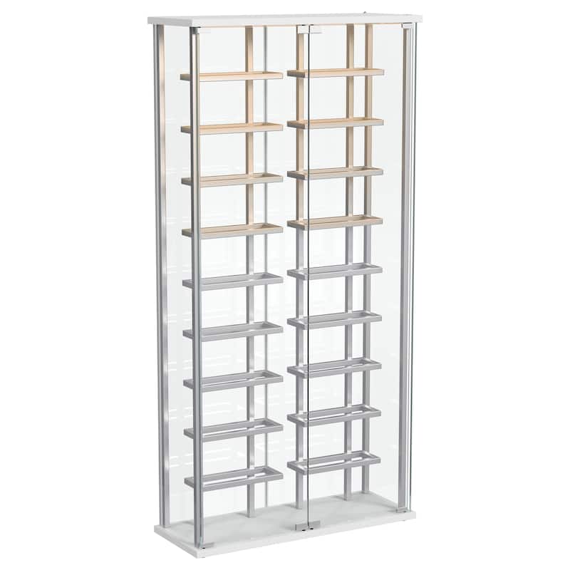 Montara Tempered Glass Wine Storage Display Curio Cabinet With Led Lighting Chrome