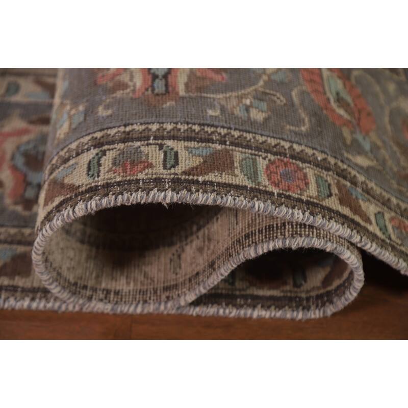 Hand Knotted Oriental 100% Wool Carpet Traditional Medallion Brown Tabriz Area Rug - 11' 4'' X 7' 10''