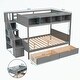 preview thumbnail 10 of 40, Twin over Full Bunk Bed with Shelfs, Storage Staircase and 2 Drawers