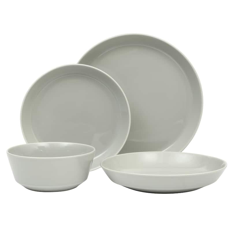 Gibson Home Summer Shades 16 Piece Plates and Bowls Dishes Service for 4 Stoneware Dinnerware Set