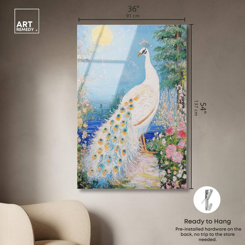 Peacock in Paradise Acrylic by Art Remedy, Ready to Hang