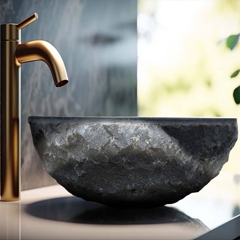 Aruba Uniques Natural Basalt Stone Vessel Bathroom Sink Bed Bath