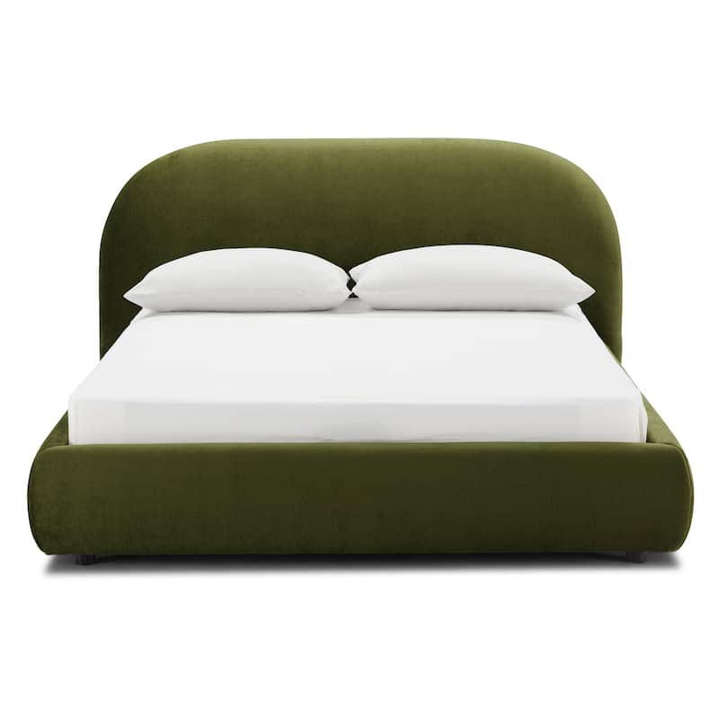 Poly & Bark Genoa Bed - Fully Upholstered with Rounded Profile
