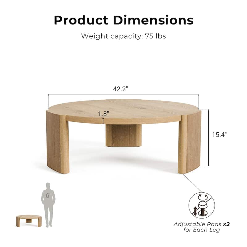 Furniture of America Minst Modern Wood Round Coffee Table