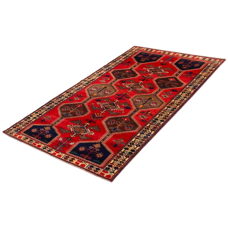 ECARPETGALLERY Hand-knotted Melis Red Wool Rug - 5'4 x 9'7
