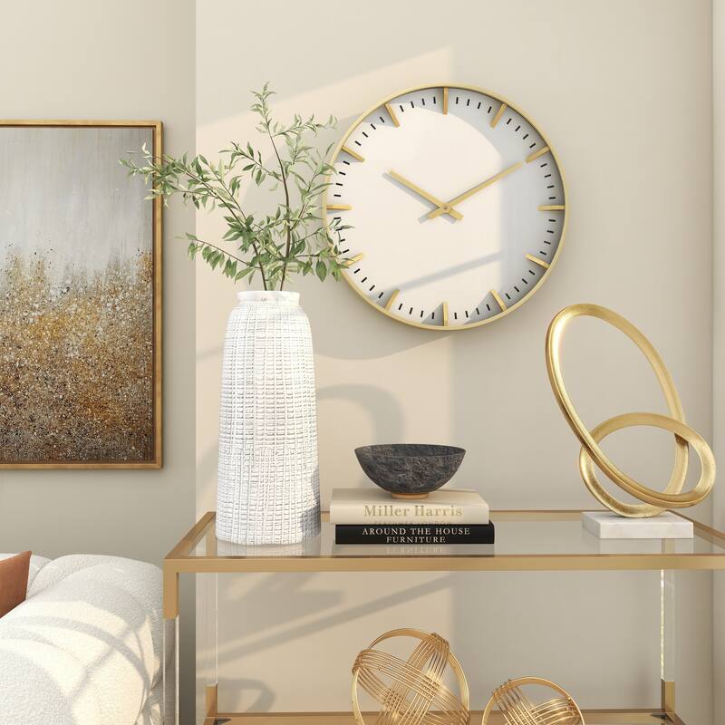 Dark Blue Glass Contemporary Wall Clock 20 x 20 x 3 - 20 x 3 x 20