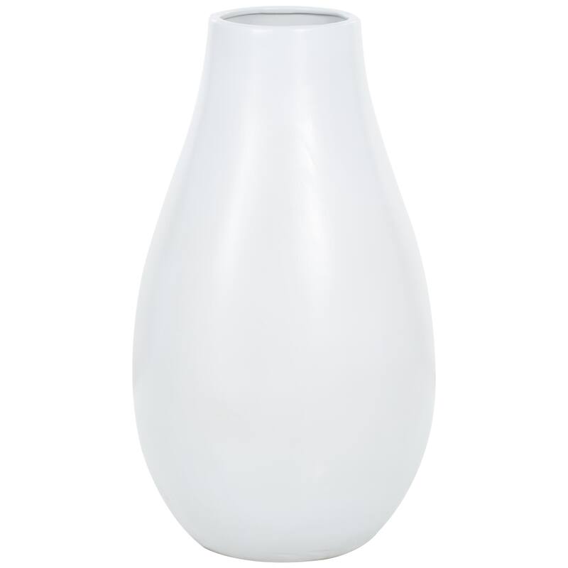 Ceramic Minimalistic Floor Decorative Vase - Black or White - Roche River Decor - White