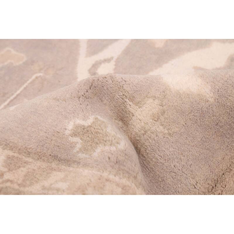 ECARPETGALLERY Hand-knotted Royal Oushak Taupe Wool Rug - 8'1 x 9'8