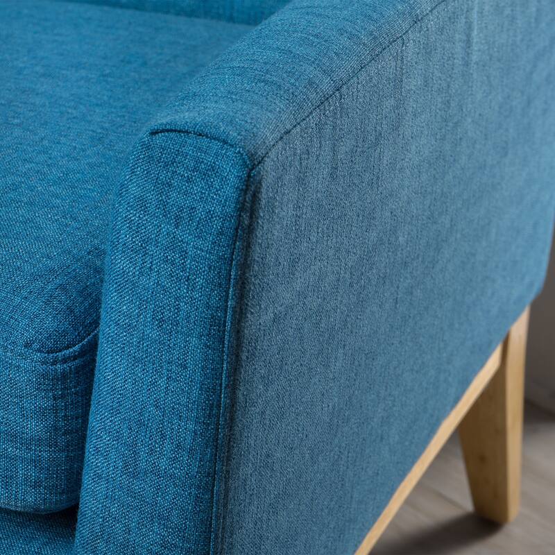Modern 27.5" Upholstered Accent Chair with Wide Cushion and Wood Legs for Living Room