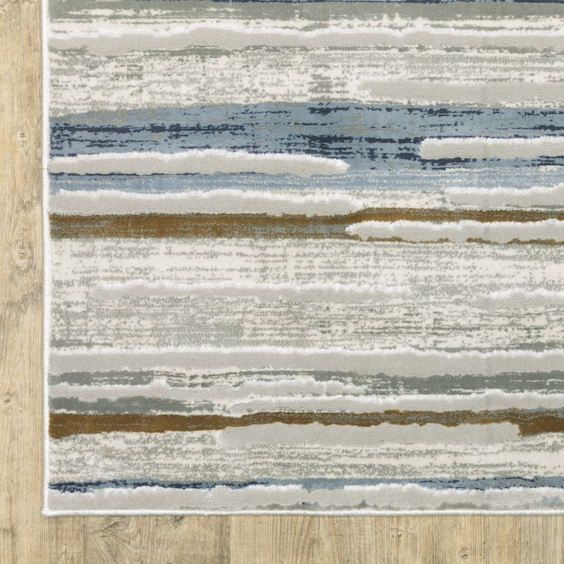 Style Haven Emery Contemporary Abstract Grey/ Blue Indoor Area Rug