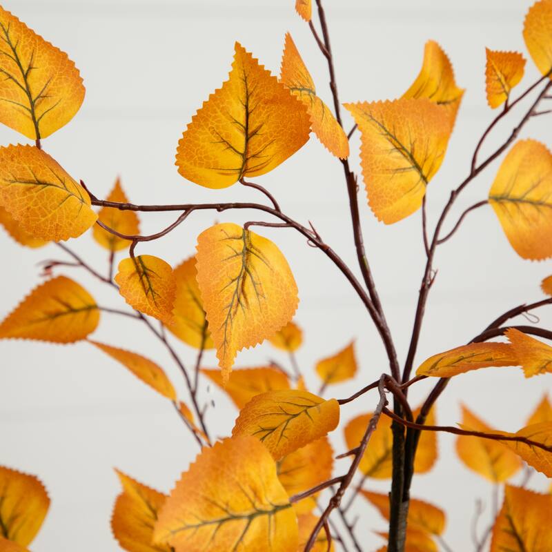 Birch Potted Artificial Tree - 4' - Yellow and White