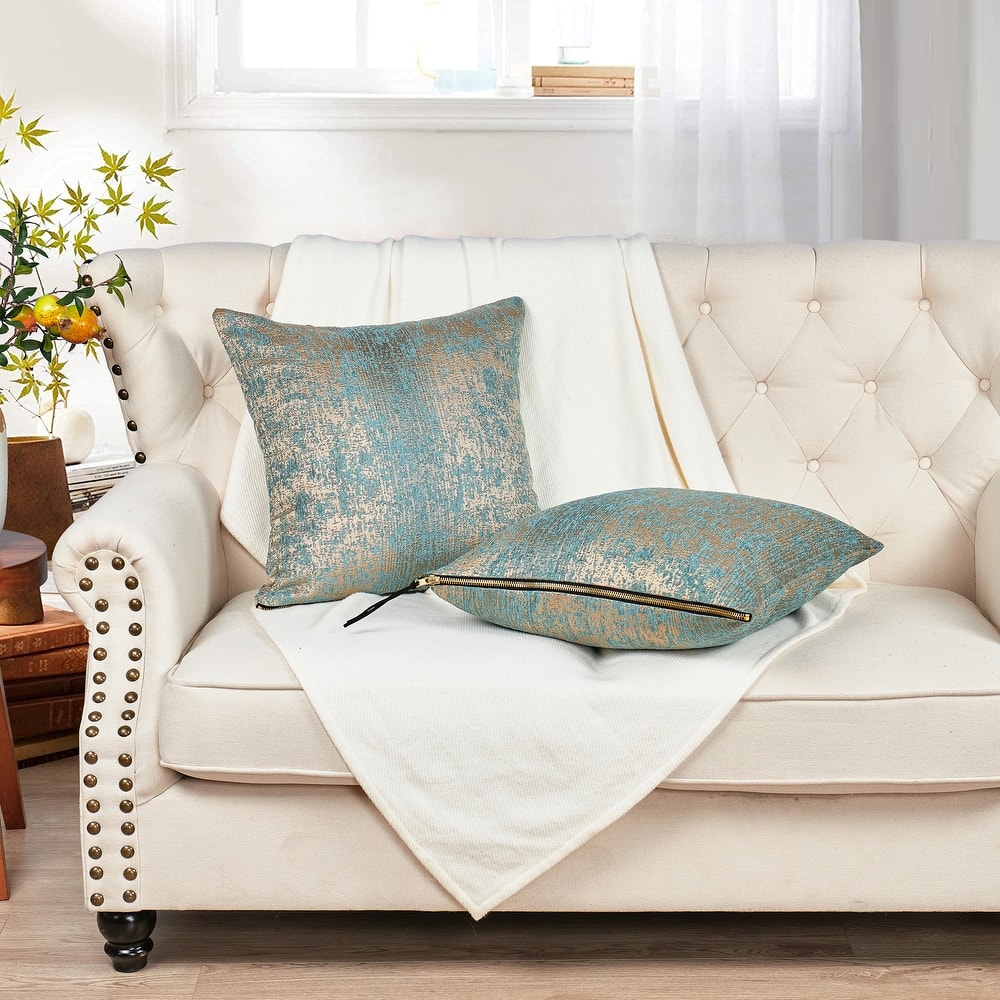 Peralta 2-piece Jacquard Chenille Zipper Pillow Shell Set, NO INSERT