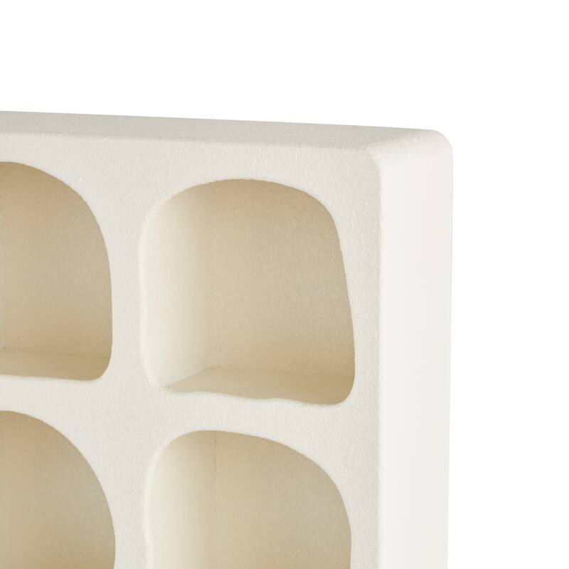 Cream or Black Wood 9 Shelf Geometric Room Wall Shelf