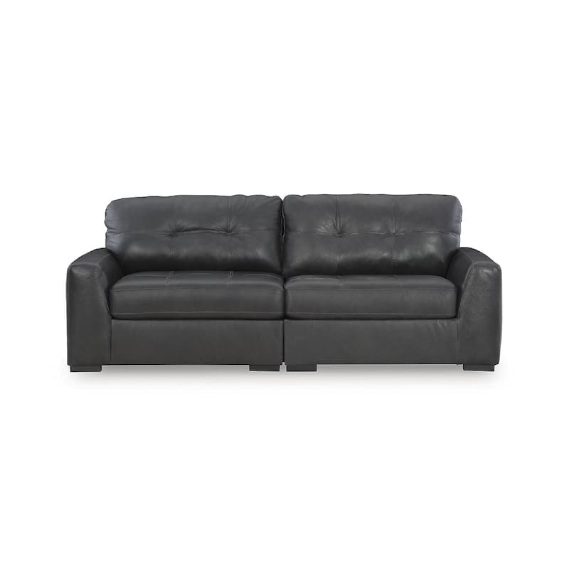 Signature Design by Ashley Brindley Pier Black 2-Piece Sectional Loveseat - 96"W x 39"D x 40"H