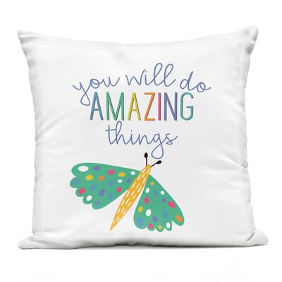 Stupell Inspiring Do Amazing Things Printed Outdoor Throw Pillow Design by Kim Allen