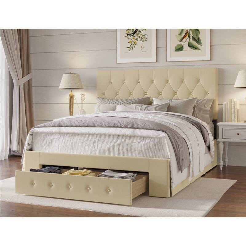 Deborah Tufted Upholstered Storage Panel Bed
