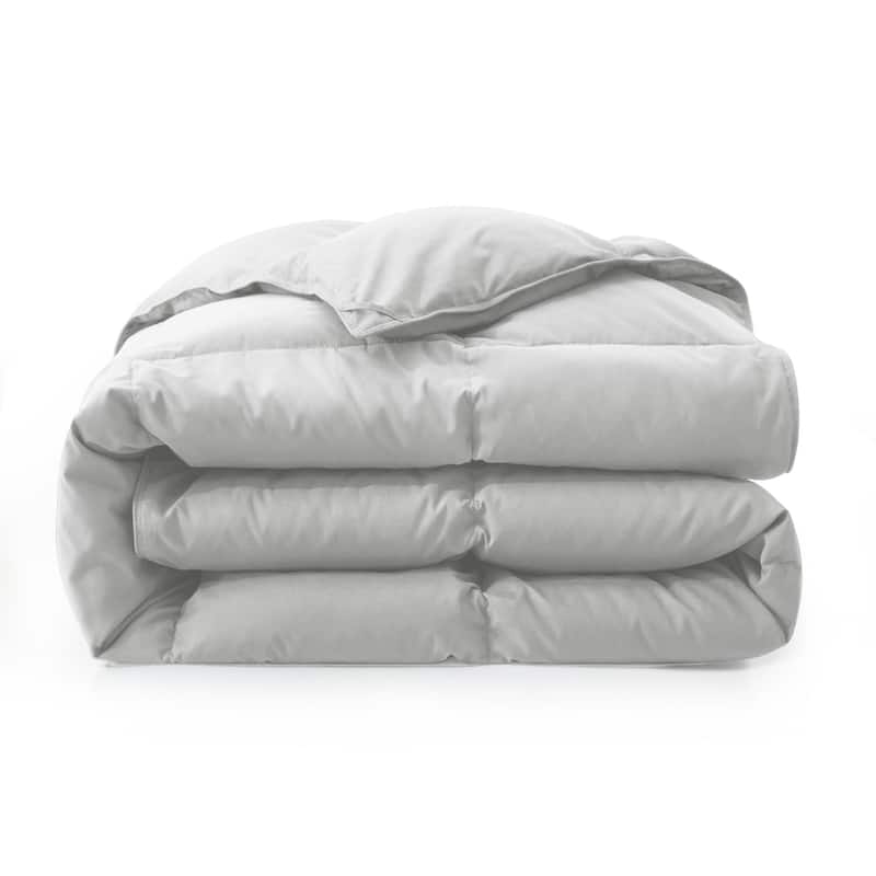 All-Season Medium Warmth White Goose Down Comforter with Premium Fabric