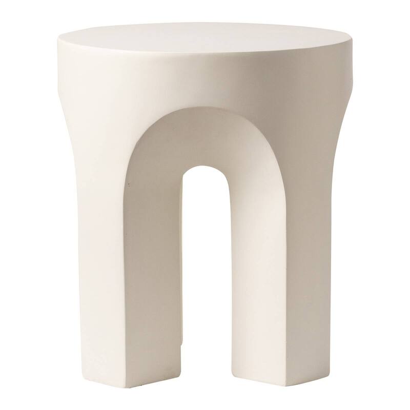 Round Side Table End Table in Fiberstone for Indoor and Outdoor