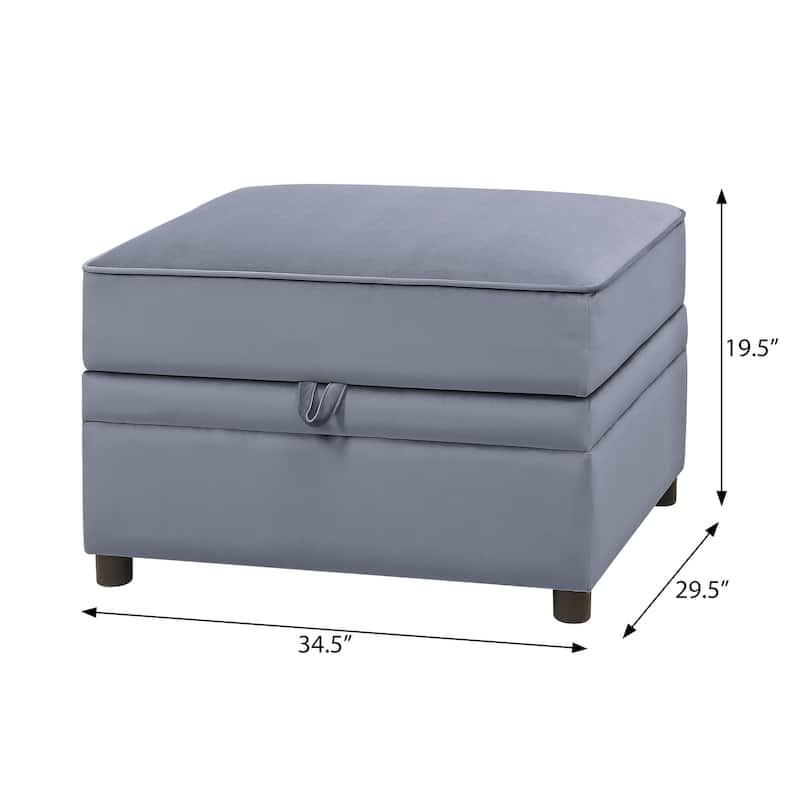 Marillo Grey Rectangle Storage Ottoman