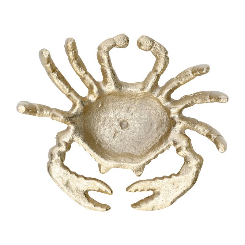 Sagebrook Home 7" Metal Contemporary Decorative Coastal Beach Ocean Crab Statue Table Decor