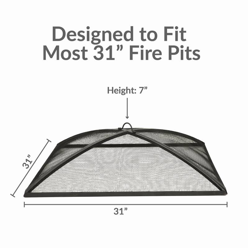 Sunnydaze Square Outdoor Fire Pit Spark Screen - 31" Square