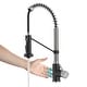 preview thumbnail 34 of 147, Kraus Bolden 2-Function 1-Handle Commercial Pulldown Kitchen Faucet KSF-1610 - 18 3/4" Height (Touchless Sensor) - SFSMB - Spot Free Stainless Steel/ Matte Black