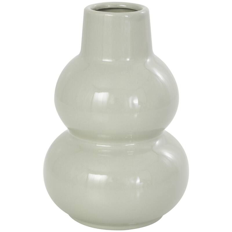 Ceramic Minimalistic Rounded Decorative Vase with Varying Shapes - Set of 3 Green - Roche River Decor