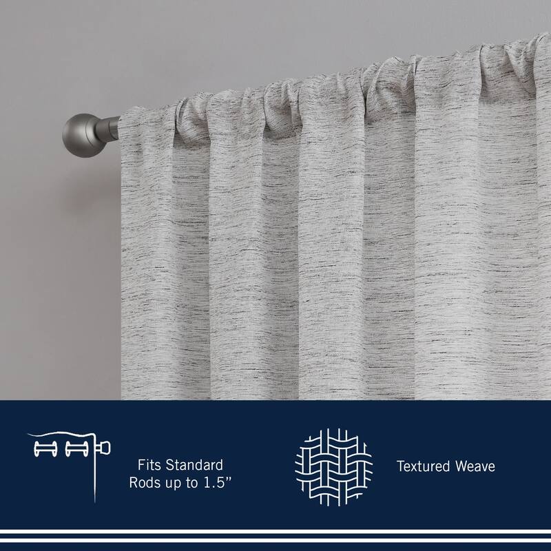 Nautica Light Filtering Textured Extra Wide Curtains (Set of 2)