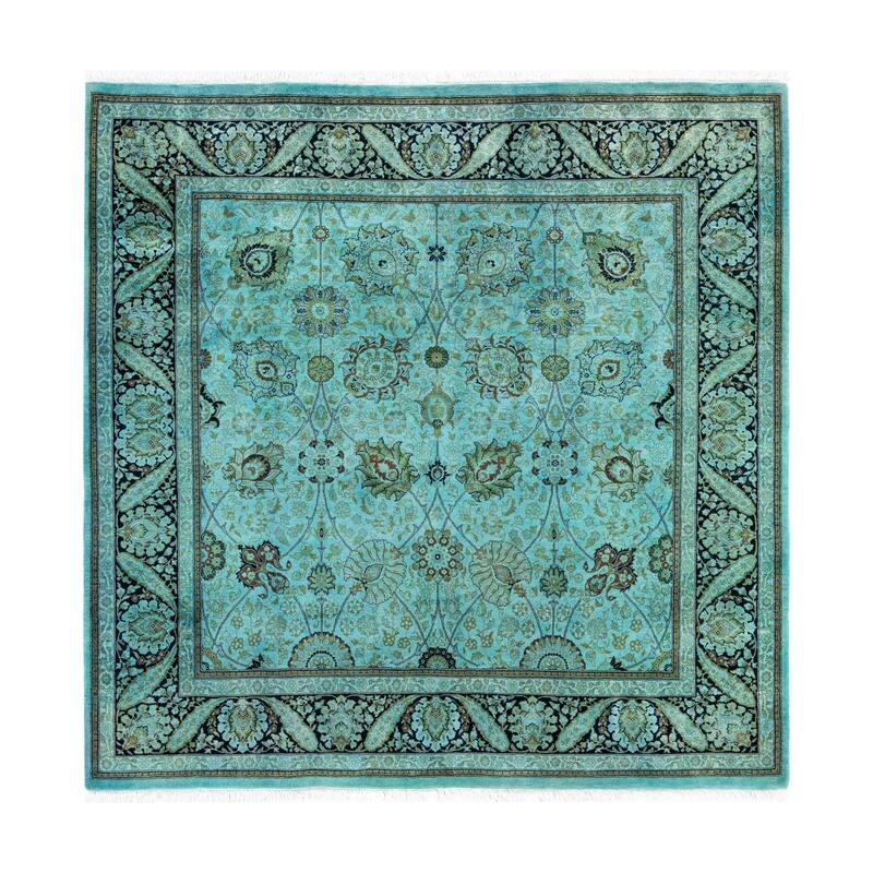Overdyed One-of-a-Kind Hand-Knotted Area Rug - Green - 6' 1" x 6' 3"
