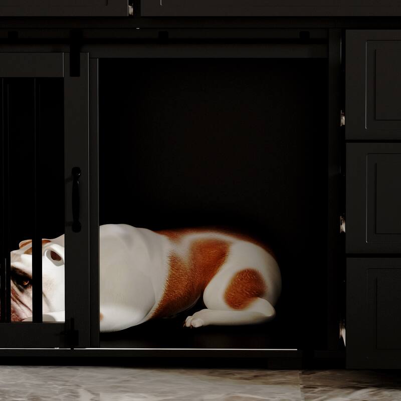 Large Capacity ,6 Drawers ,Multi-Purpose Dog Crate Kennel Furniture