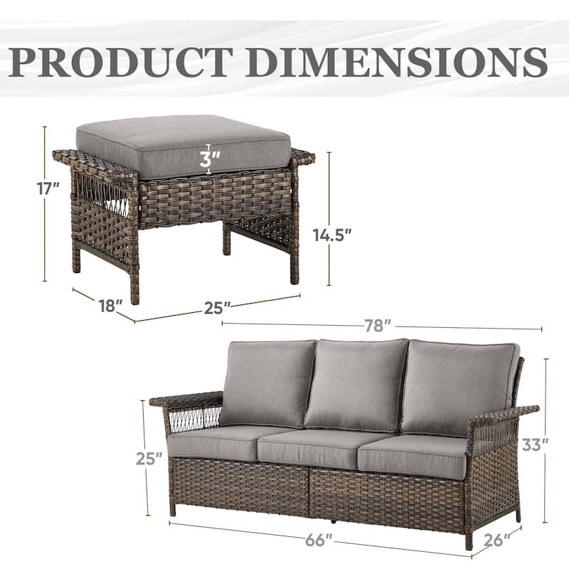 Gymojoy Patio Furniture Set with Professional Outdoor Cushions