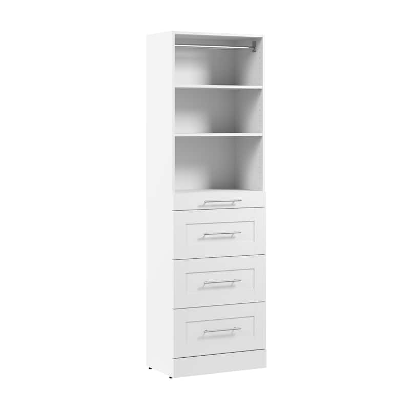 Bestar Florence 25W x 16D Closet System with 4 Drawers, Shaker