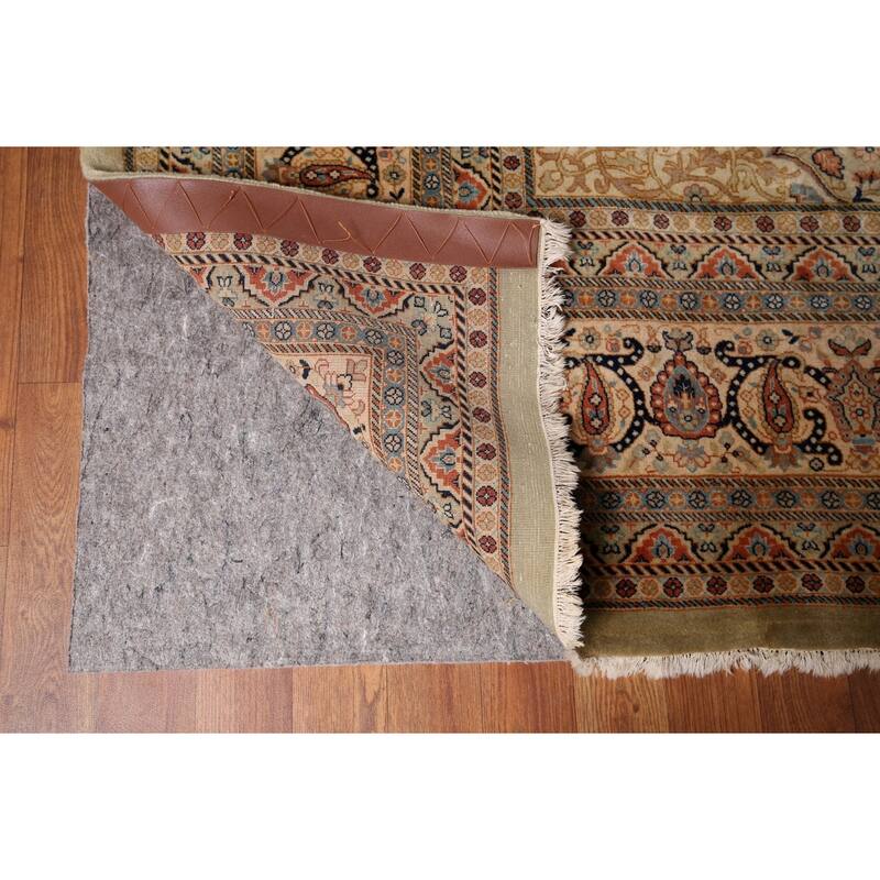 Vegetable Dye Kashan Large Vintage Persian Rug Handmade Wool Carpet - 9'10" x 13'8"