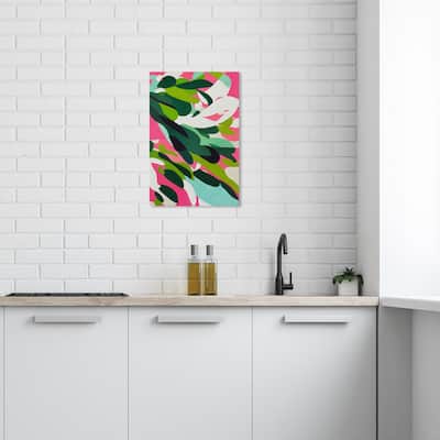 Wynwood Studio Canvas Abstract Colorful Garden Pink and Modern & Contemporary Wall Art Canvas Print