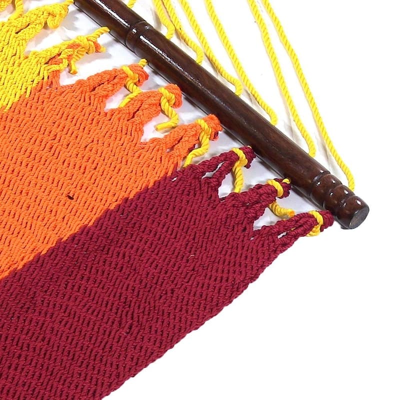 Sunnydaze Large 2-Person Rope Hammock with Spreader Bar & Hammock Stand