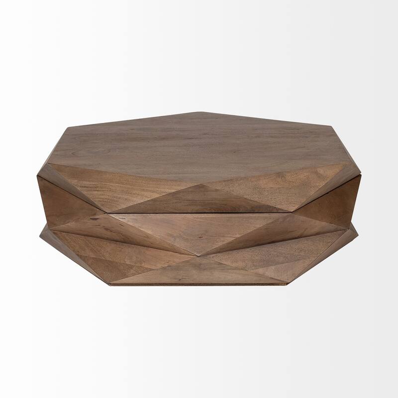 HomeRoots 48" Brown Hexagon Coffee Table - 48