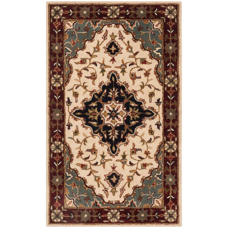SAFAVIEH Handmade Heritage Harmony Stripe Traditional Oriental Wool Rug