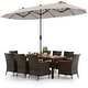 preview thumbnail 31 of 53, Costway 11 PCS Patio Dining Set with 15ft Double-Sided Patio Umbrella