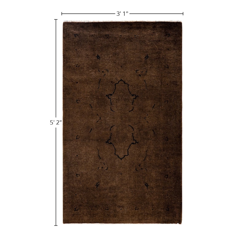 Overdyed One-of-a-Kind Hand-Knotted Area Rug - Brown - 3' 1" x 5' 2"
