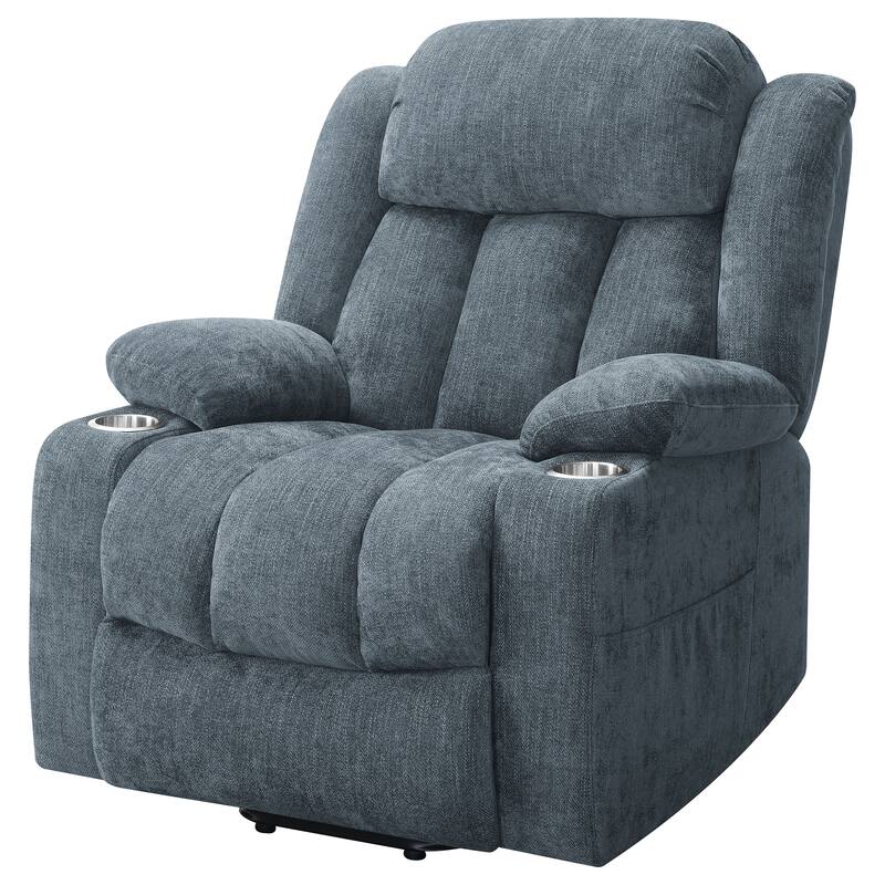 Beca Slate Blue Upholstered Power Lift Recliner