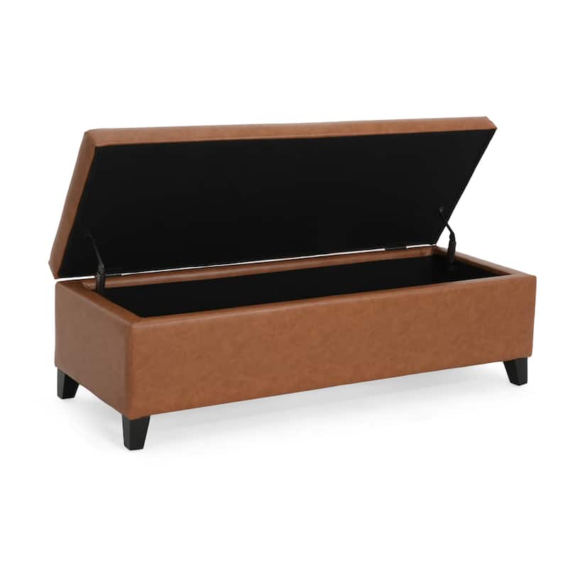 York Bonded Leather Storage Ottoman Bench by Christopher Knight Home