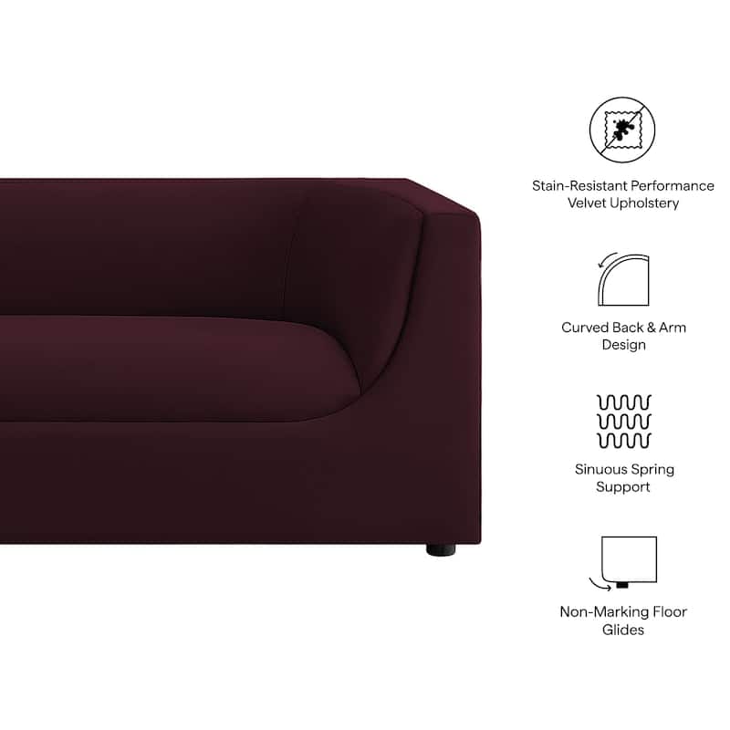 Hilda 86" Curved Back Performance Velvet Sofa
